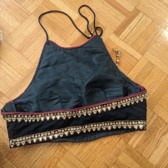 Dark blue teal lehenga - Picture 6 of 7